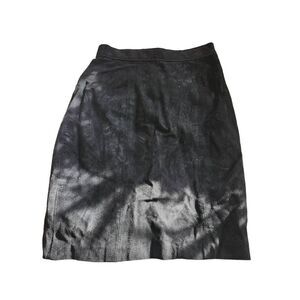 Black Suede Vintage Mini Skirt Leather 80s 90s Slit